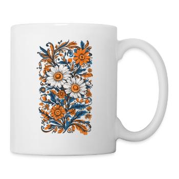 Chamomile Vintage Floral Design Aesthetic Decoration - Mug - white - Right