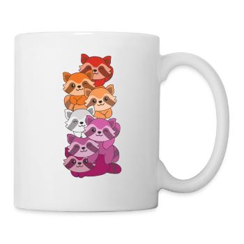Lesbian Flag Pride LGBTQ Cute Raccoon - Mug - white - Right