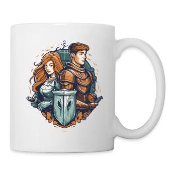 Knight and maiden in the arms of the Middle Ages - Mug - white - Right