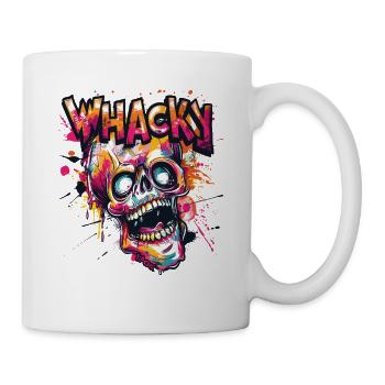 Verrückter Graffiti Schädel Totenkopf - Tasse - Weiß - Rechts