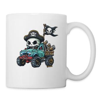 Skeleton Skull Pirates with Cool Monster Truck - Mug - white - Right
