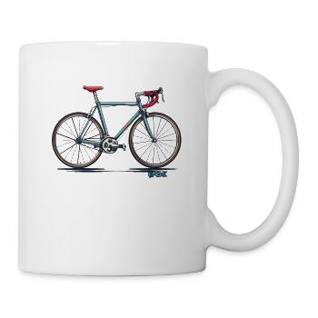 Classiques sympas : Vélo en acier, Fixie, Vélo de route - Mug blanc - blanc - Droite