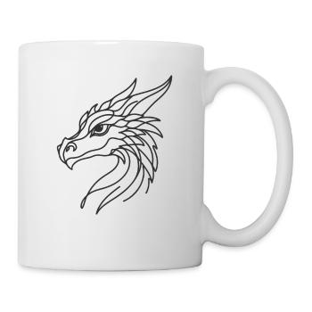 Line Art Papa Maman - Dragon - Mug blanc - blanc - Droite