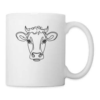 Line Art Papa Maman - Vache - Mug blanc - blanc - Droite