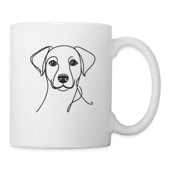Linie Art Dad Mama - Hund - Tasse - Weiß - Rechts