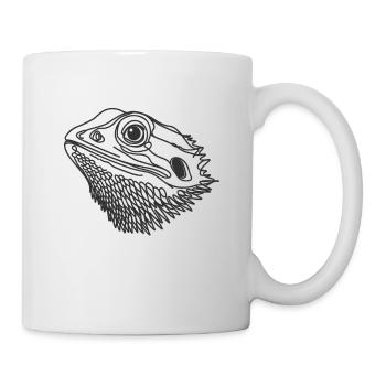 Linie Art Dad Mama - Bärtiger Drache - Tasse - Weiß - Rechts