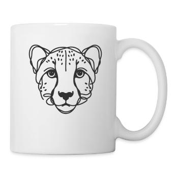 Line Art Dad Mom - Cheetah - Mug - white - Right