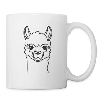 Line Art Dad Mama - Alpaca - Mug - white - Right