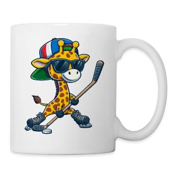 Skurriler Eishockeyschläger DoppelschlägerGiraffe - Tasse - Weiß - Rechts