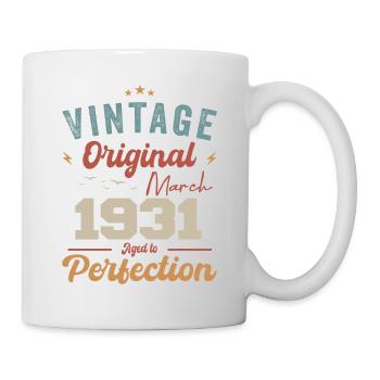 März 1931 Jahrgang geboren Vintage Geburtstag - Tasse - Weiß - Rechts