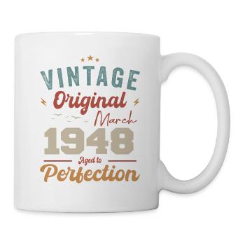 März 1948 Jahrgang geboren Vintage Geburtstag - Tasse - Weiß - Rechts