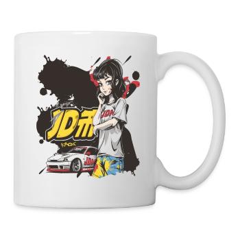 Jolie fille d’anime en tant que coureur de rue JDM - Mug blanc - blanc - Droite