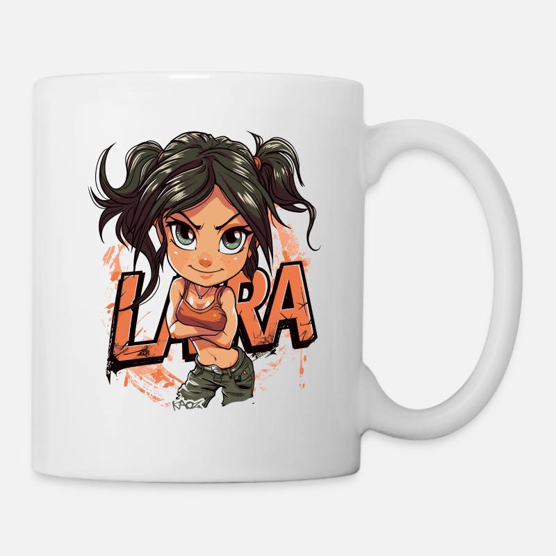 Lara, die Abenteurerin: Abenteuer Anime Mädchen - Tasse - Weiß