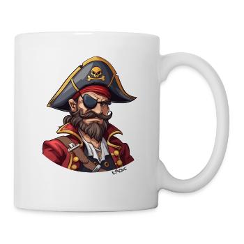 Attractive Middle Age Cartoon Pirate - Mug - white - Right