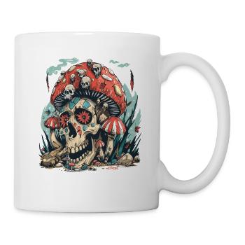 Forêt aztèque : Crâne de champignons Crâne - Mug blanc - blanc - Droite