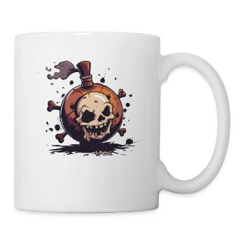 A Funny Cartoon Skull Bombs Pirate - Mug - white - Right