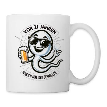 Il y a 21 ans, j’étais le plus rapide - Mug blanc - blanc - Droite