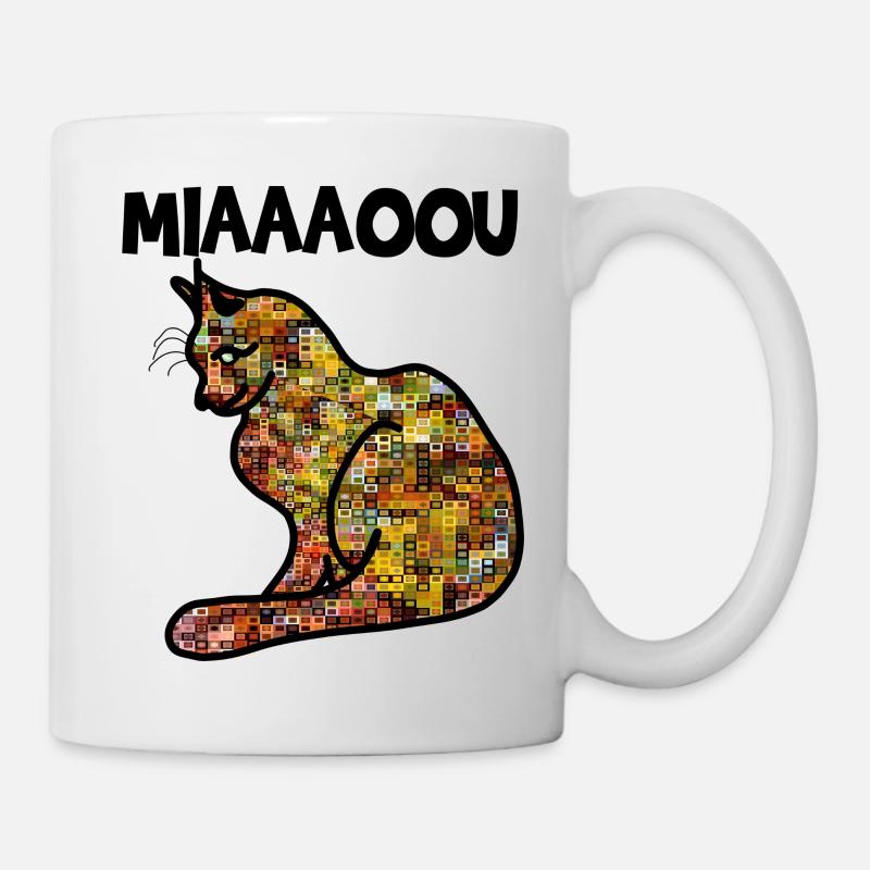 Miaou le chat - Mug blanc - blanc