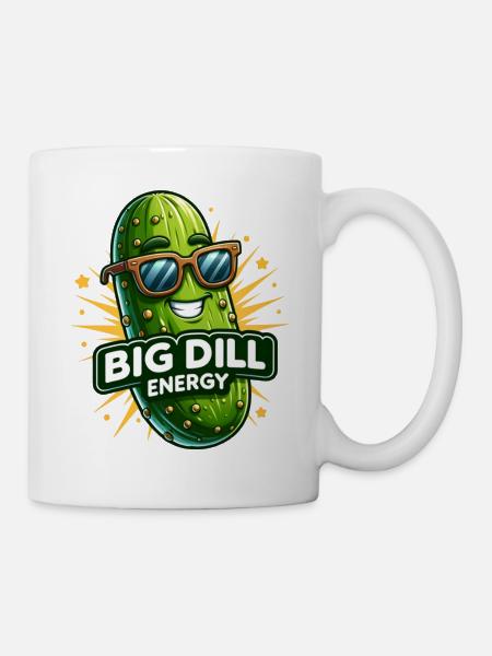 Witziges Gurken Shirt, Gurkenliebhaber, Big Dill - Tasse - Weiß