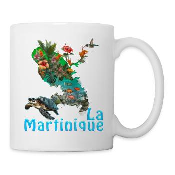 Martinique Island Tropical Flowers & Turtle - Mug - white - Right
