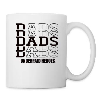 Les papas sous-payés des héros papa disent papa fête des pères - Mug blanc - blanc - Droite