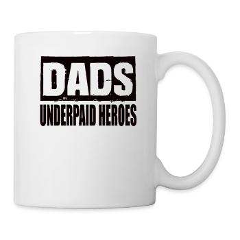 Les papas sous-payés des héros papa disent papa fête des pères - Mug blanc - blanc - Droite