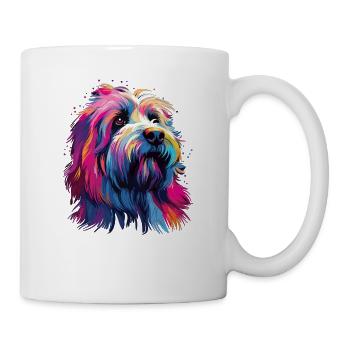 Aquarelle coloré Bearded Collie - Mug blanc - blanc - Droite