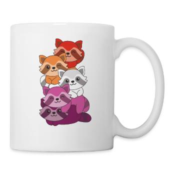 Lesbian Flag Pride LGBTQ Cute Raccoon - Mug - white - Right