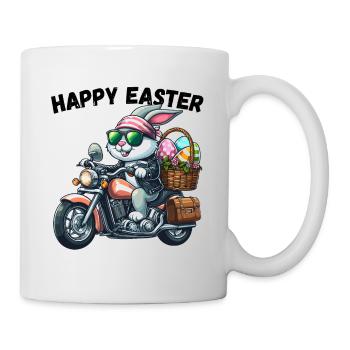 Happy Easter Bunny Motorcycle Cool Biker Easter Bunny - Mug - white - Right