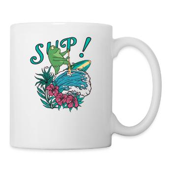 SUP paddleboarding Stand Up Paddle Frog surfing - Mug - white - Right