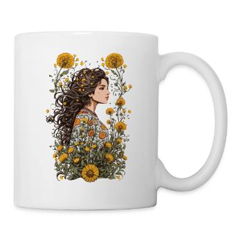 Pissenlit Vintage Floral Streetwear esthétique - Mug blanc - blanc - Droite