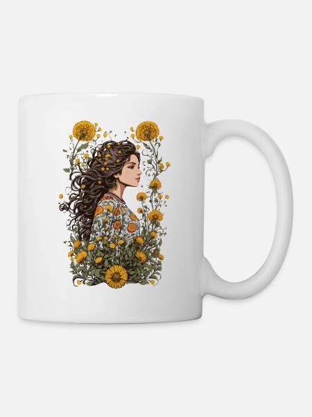 Löwenzahn Vintage Blumen Streetwear Ästhetik - Tasse - Weiß