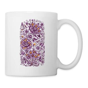 Blumen Deko Vintage Streetwear Design - Tasse - Weiß - Rechts