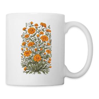 Vintage Floral Design Tagetes esthétique - Mug blanc - blanc - Droite
