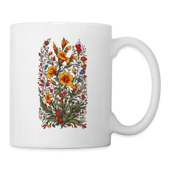 Bohemian Floral Vintage Aesthetic Streetwear - Mug - white - Right
