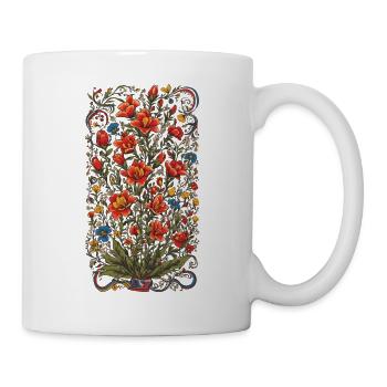 Colorful Floral Decoration Vintage Aesthetic Streetwear - Mug - white - Right
