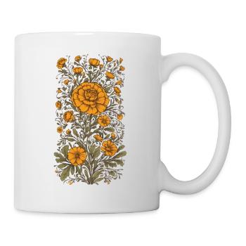 Tagetes Décoration Florale Esthétique Vintage Streetwear - Mug blanc - blanc - Droite