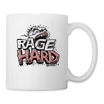 Colère, visage en colère, expression intense - Mug blanc - blanc - Droite