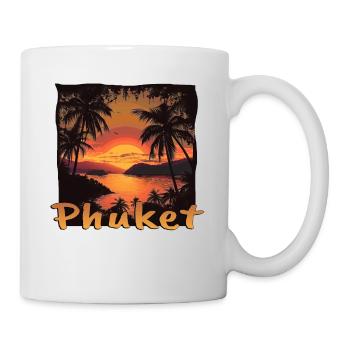 Phuket Thaïlande Coucher De Soleil Vacances Grunge - Mug blanc - blanc - Droite