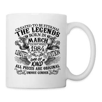 Geburtstag 1984 März 1984 geboren im März 1984 - Tasse - Weiß - Rechts