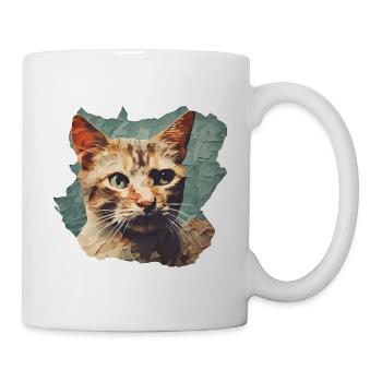 Chat en papier - Mug blanc - blanc - Droite