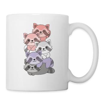 cupioromantic Flag Pride LGBTQ Cute Raccoon - Mug - white - Right