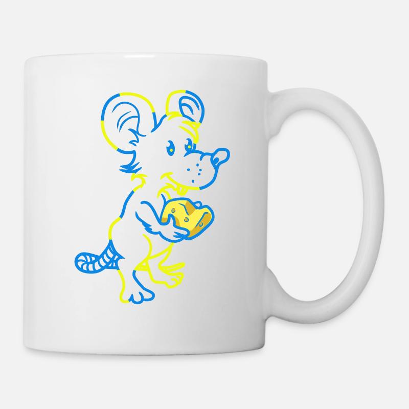 Maus Nager Haustiere Käse Tierfreund - Tasse - Weiß