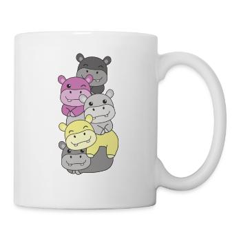 Perigirl Flag Pride LGBTQ süßer Hippo Stapel - Tasse - Weiß - Rechts