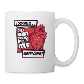 J’ai survécu à une opération cardiaque Quel est votre superpouvoir - Mug blanc - blanc - Droite