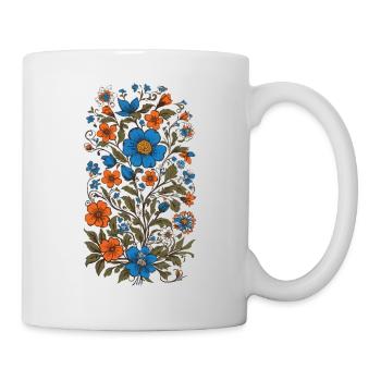 Floral Decoration Vintage Aesthetic Streetwear Design - Mug - white - Right