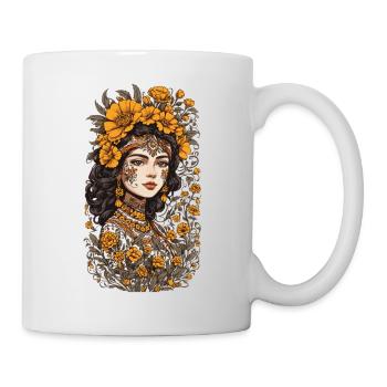 Décoration florale Vintage Esthétique Streetwear Design - Mug blanc - blanc - Droite