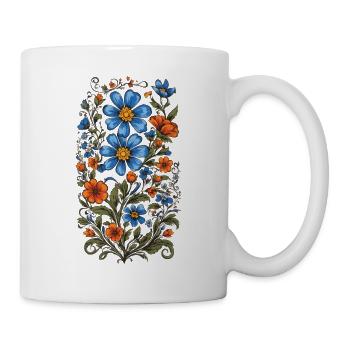 Floral Decoration Vintage Aesthetic Streetwear Design - Mug - white - Right