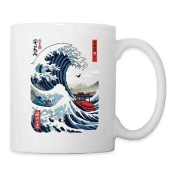 Japan Ukiyo-E Style Captain Sailboat Vintage - Mug - white - Right