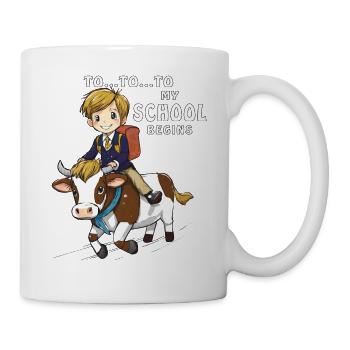 SCHULKIND KUH TO...TO...TO MY SCHOOL BEGINS - Tasse - Weiß - Rechts